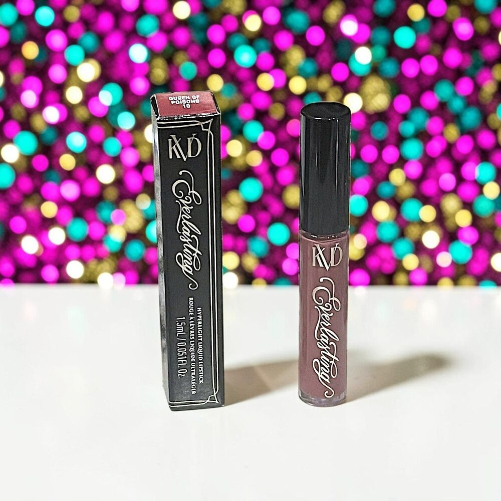 KVD Everlasting Hyperlight Liquid Lipstick in QUEEN OF POISONS NIB 0.051 fl Oz